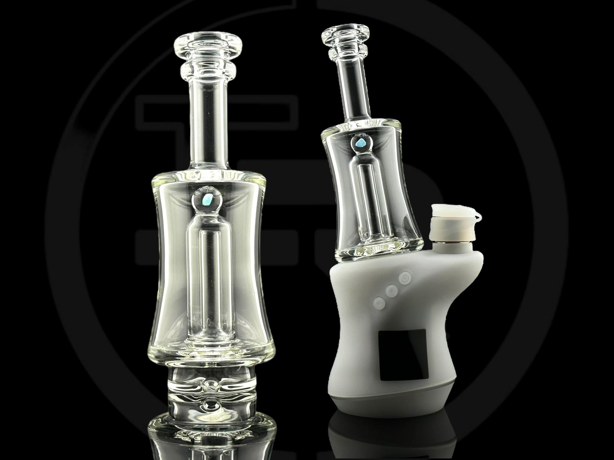 IRIDESCENT GLASS: CLEAR WITH OPAL FOCUS V CARTA ATTACHMENT | Zee Vapor