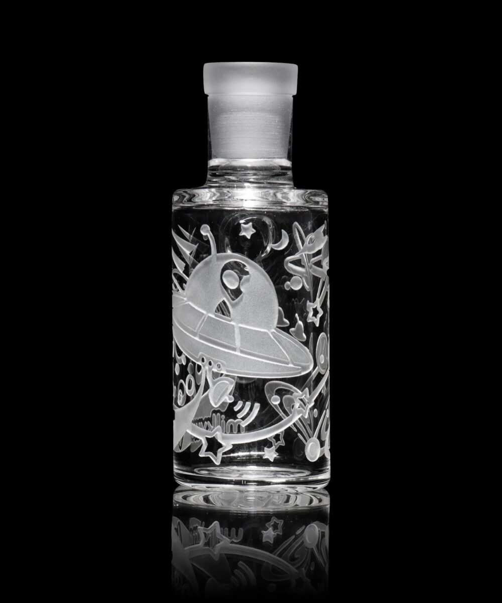MILKY WAY GLASS: CLEAR 90 DEGREE WET ASH CATCHER (4 INCHES)