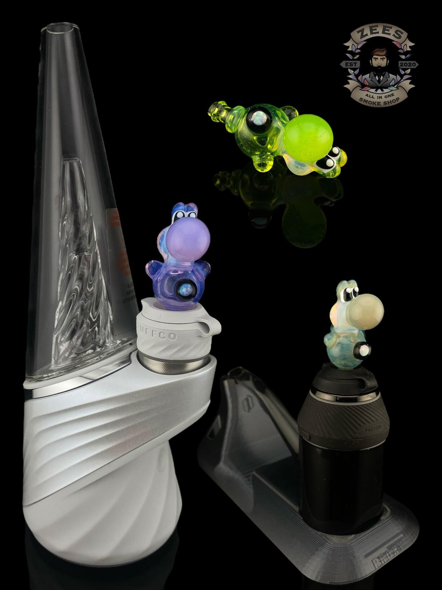BELLZ GLASS: ENCASED OPAL YOSHI PUFFCO PRO/PROXY JOYSTICK CAP