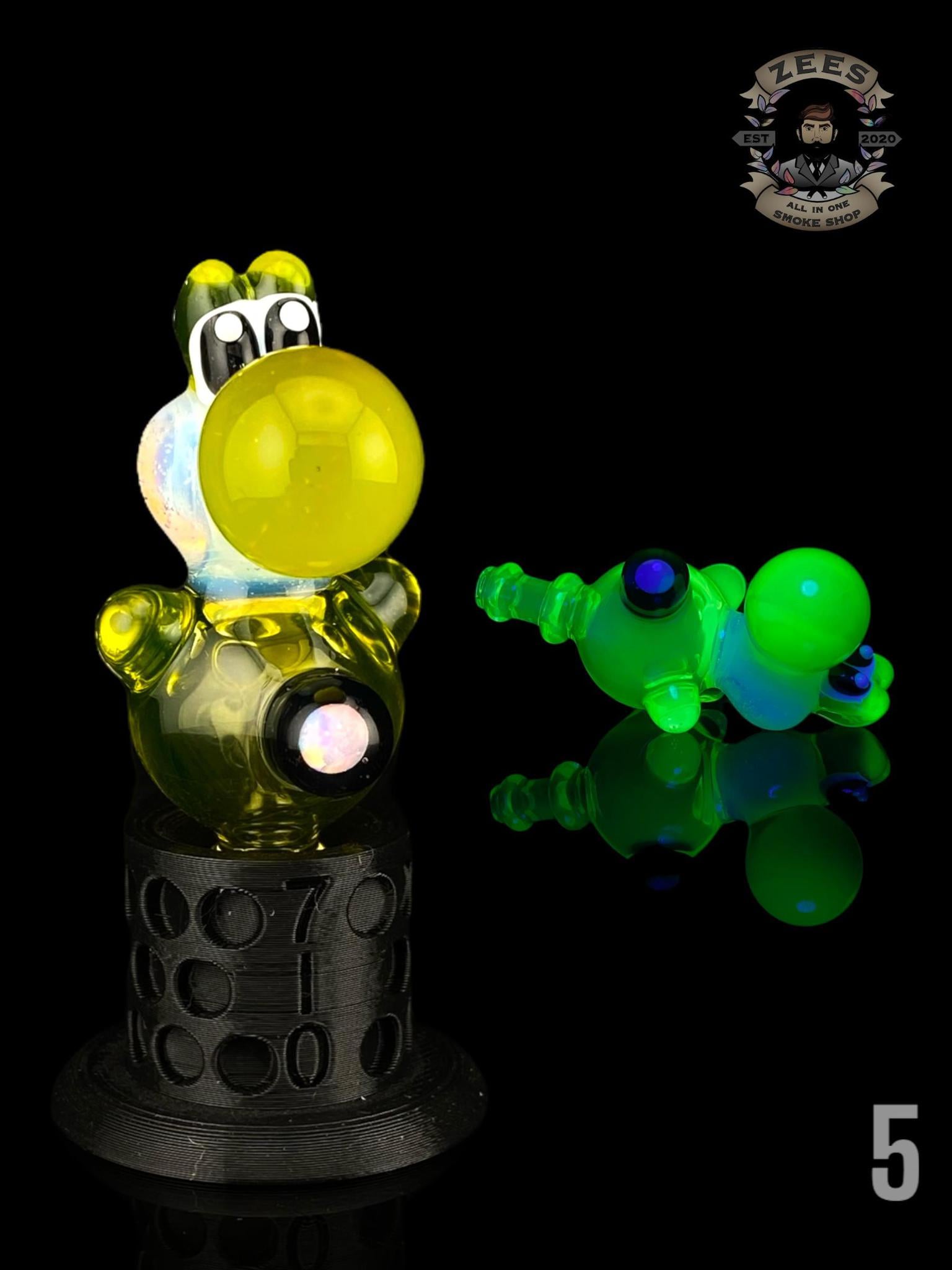 BELLZ GLASS: ENCASED OPAL YOSHI PUFFCO PRO/PROXY JOYSTICK CAP - Image 8