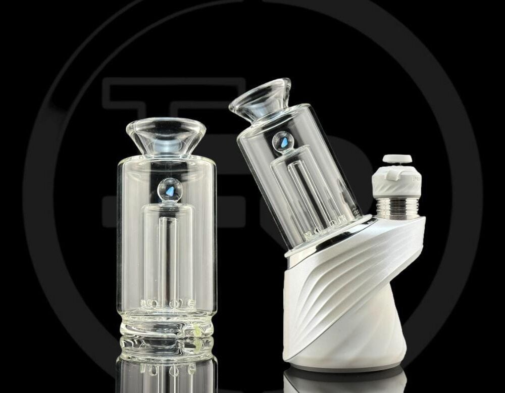 IRIDESCENT GLASS: MINI OPAL PUFFCO PEAK ATTACHMENT - CLEAR WITH OPAL