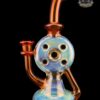 UZZI GLASS: DUMPY RECYCLER #1 SILVER FUME X RED POMP - Image 2