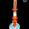 UZZI GLASS: DUMPY RECYCLER #1 SILVER FUME X RED POMP - Image 3