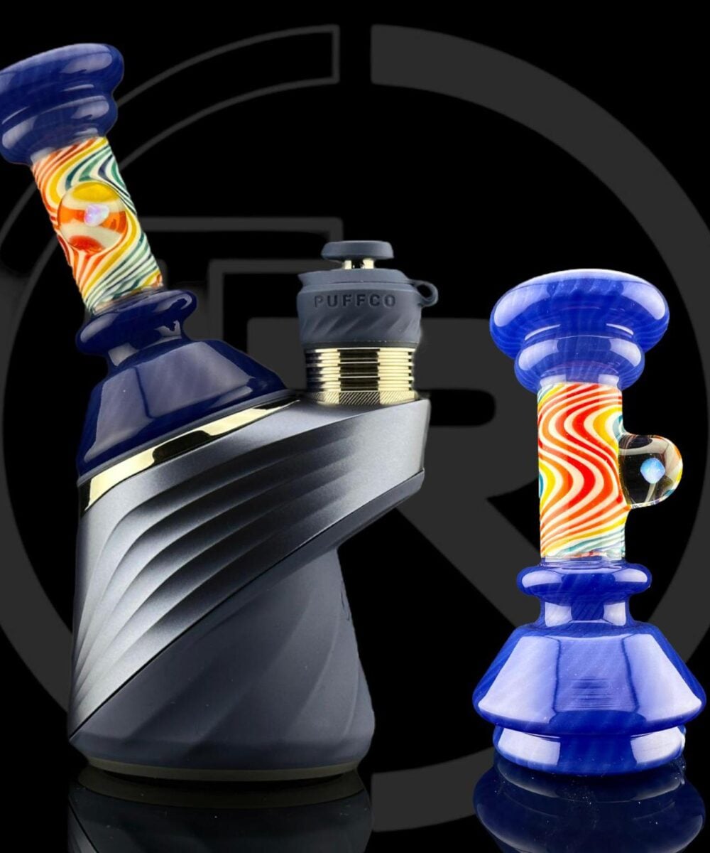 IRIDESCENT GLASS: WAG DRY TOP PUFFCO PEAK ATTACHMENT - STORM BLUE