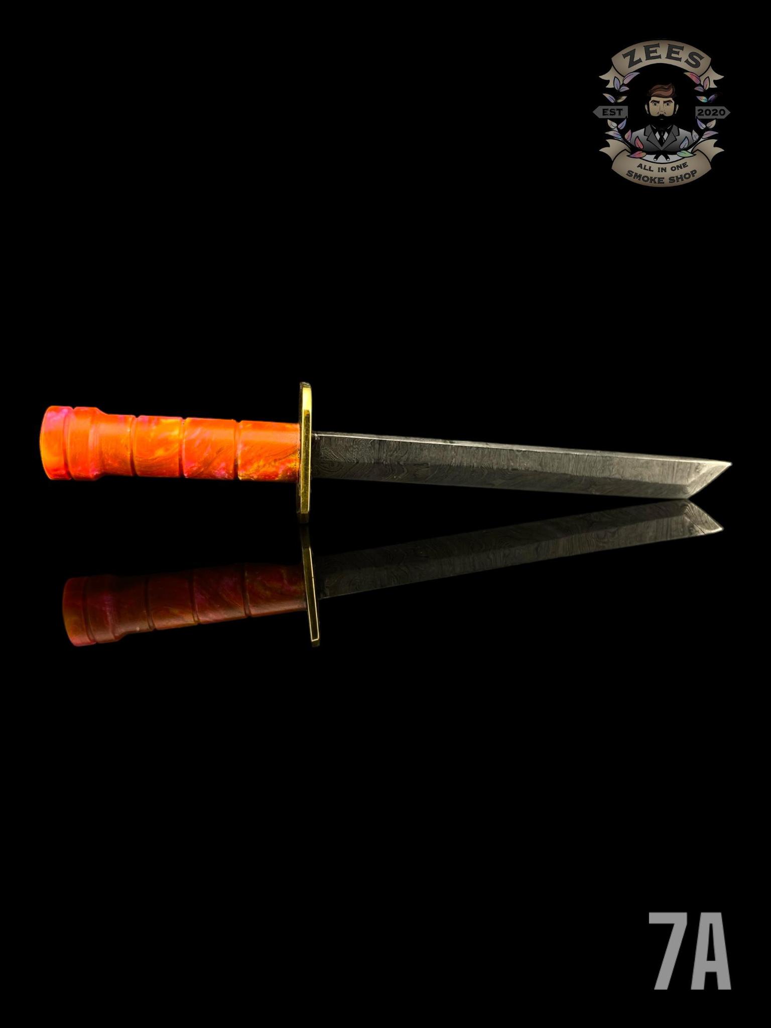 DAMASCUS HK KNIVES: DAMASCUS CHOKUTO SWORD DABBER RESIN MIX - Image 8