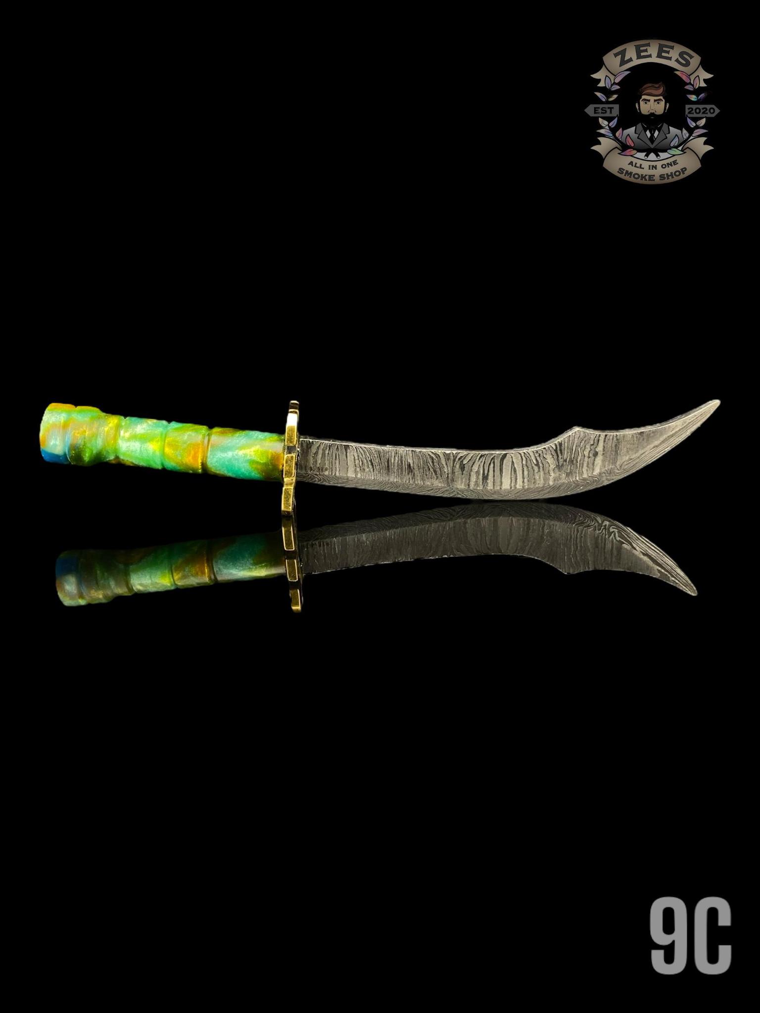 DAMASCUS HK KNIVES: DAMASCUS CURVED LONGSWORD DABBER - Image 10