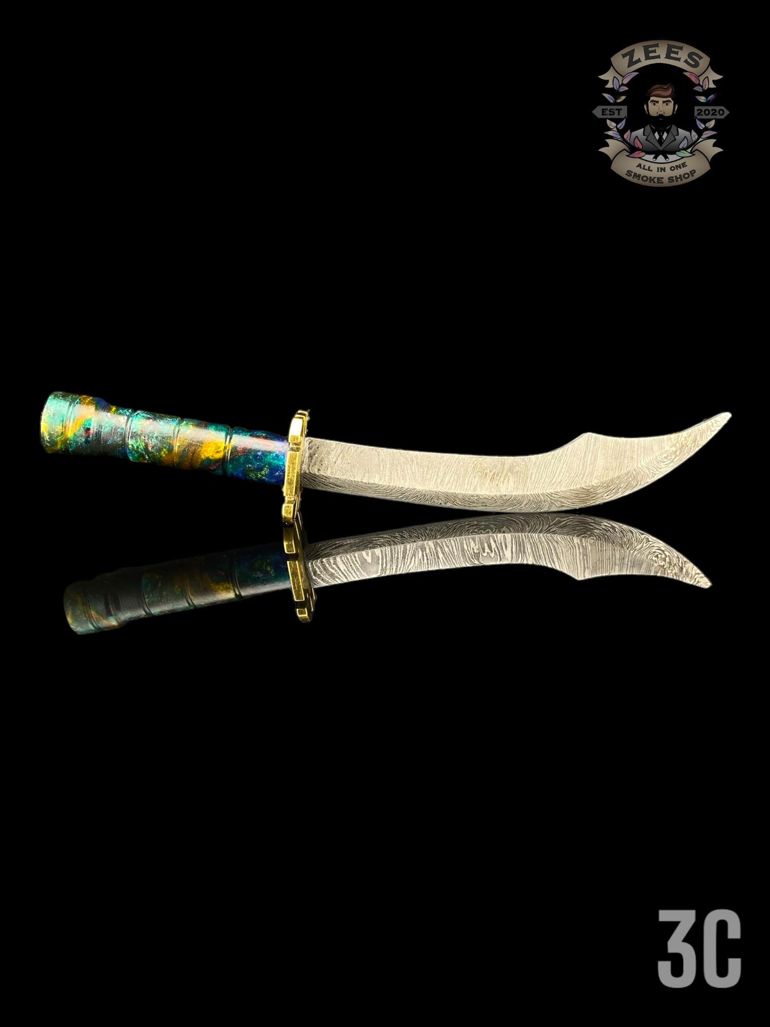 DAMASCUS HK KNIVES: DAMASCUS CURVED LONGSWORD DABBER - Image 4