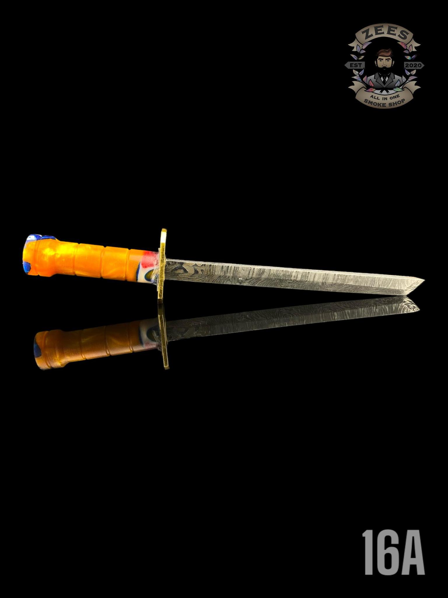 DAMASCUS HK KNIVES: DAMASCUS CHOKUTO SWORD DABBER RESIN MIX - Image 17