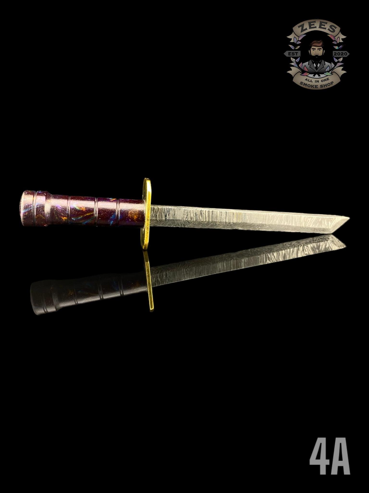 DAMASCUS HK KNIVES: DAMASCUS CHOKUTO SWORD DABBER RESIN MIX - Image 5