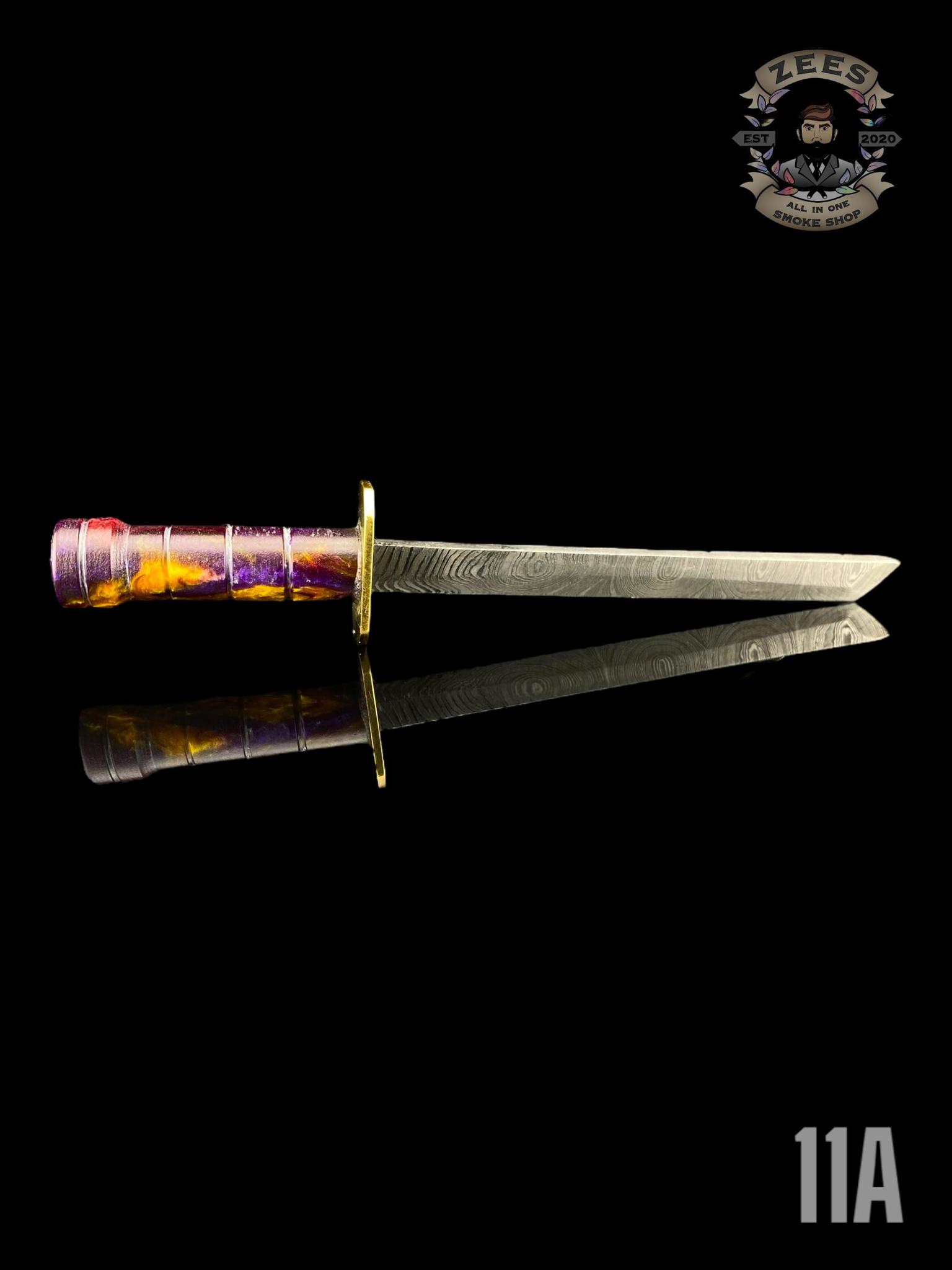 DAMASCUS HK KNIVES: DAMASCUS CHOKUTO SWORD DABBER RESIN MIX - Image 12