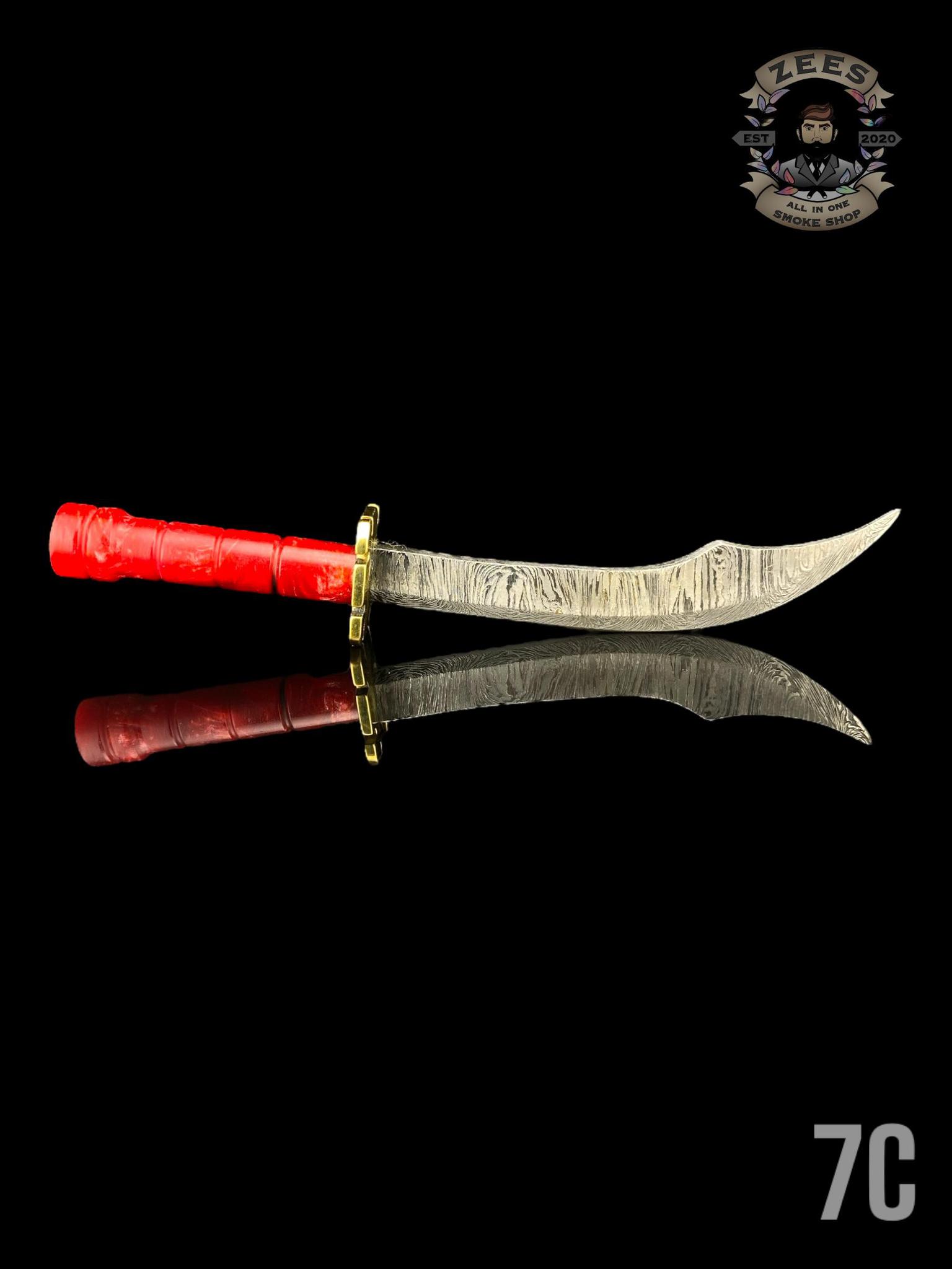 DAMASCUS HK KNIVES: DAMASCUS CURVED LONGSWORD DABBER - Image 8