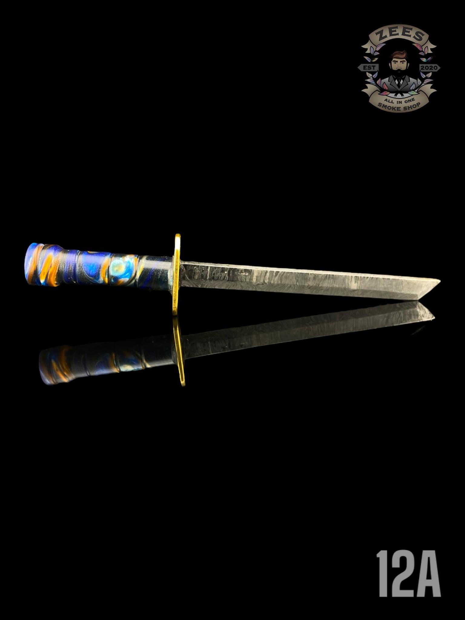 DAMASCUS HK KNIVES: DAMASCUS CHOKUTO SWORD DABBER RESIN MIX - Image 13
