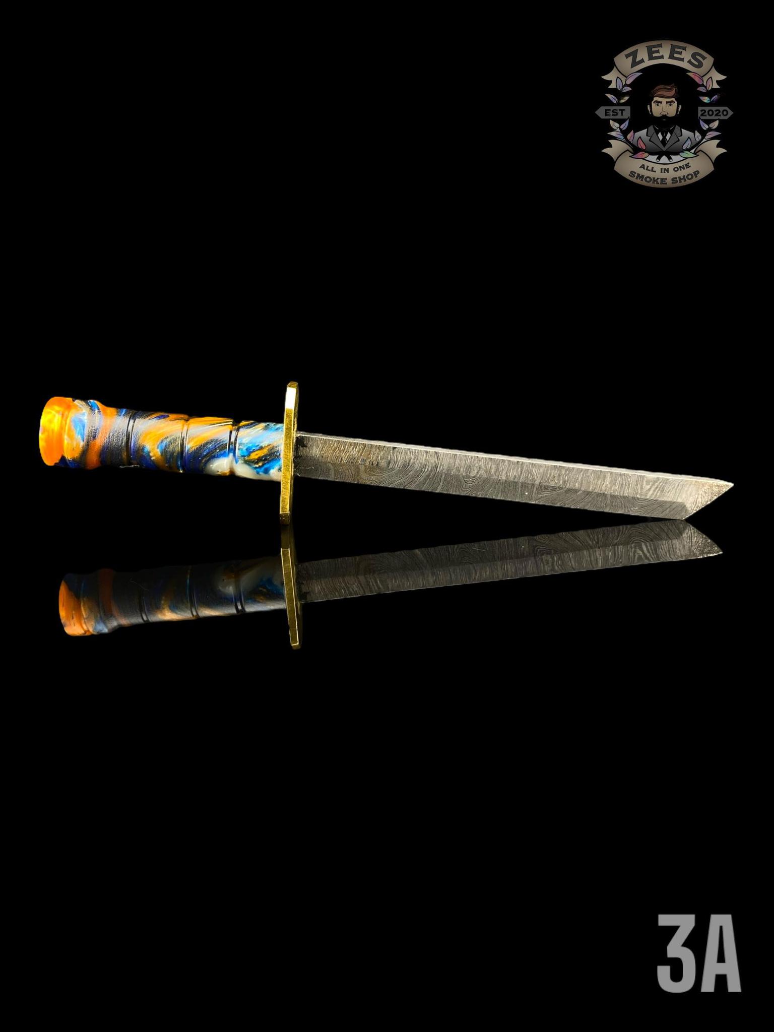 DAMASCUS HK KNIVES: DAMASCUS CHOKUTO SWORD DABBER RESIN MIX - Image 4