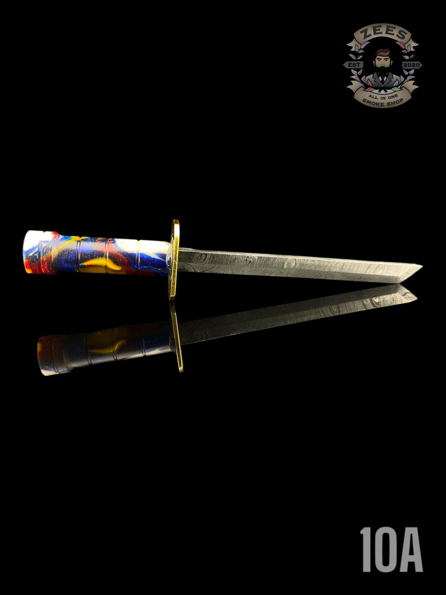 DAMASCUS HK KNIVES: DAMASCUS CHOKUTO SWORD DABBER RESIN MIX - Image 11
