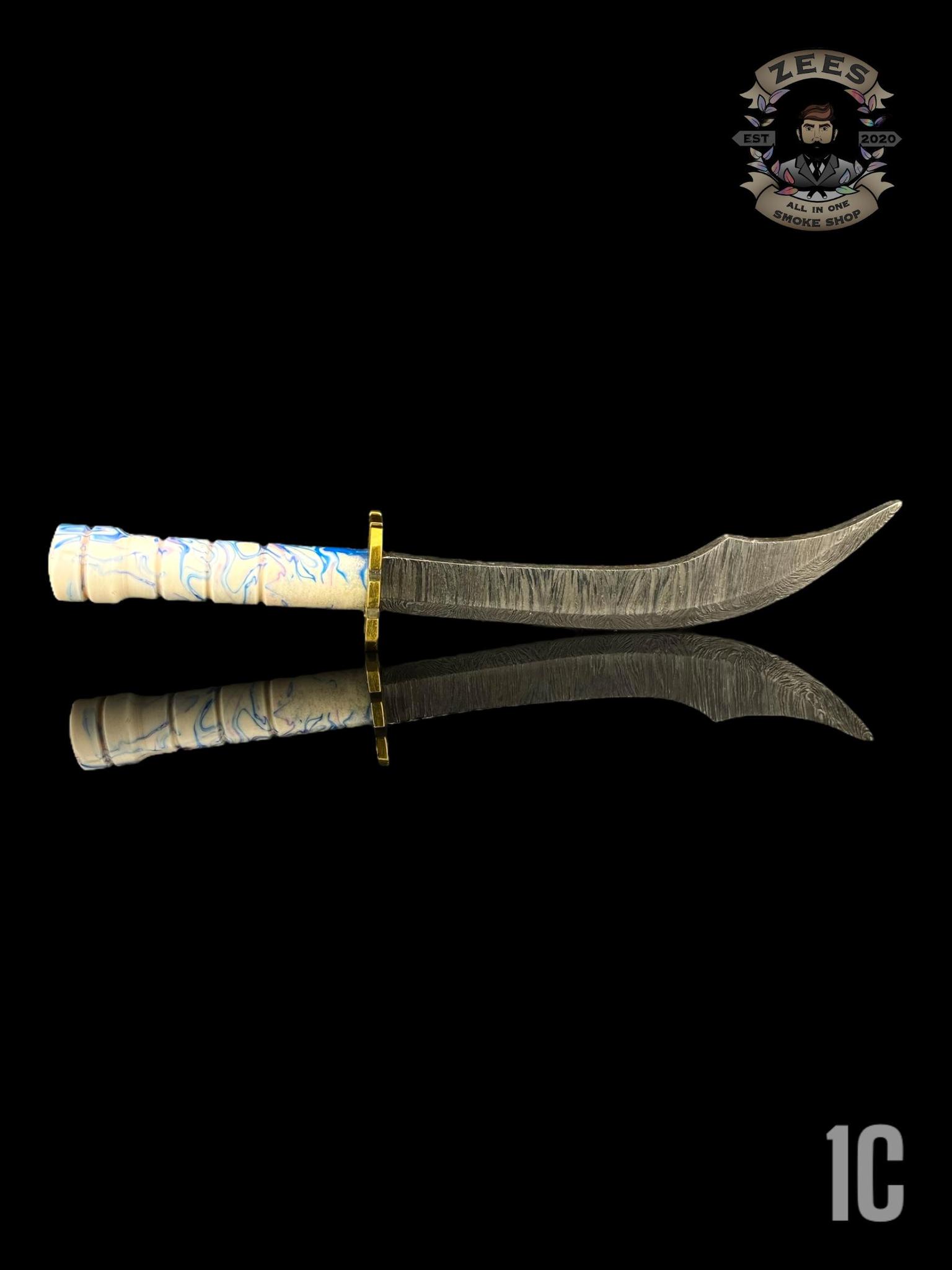 DAMASCUS HK KNIVES: DAMASCUS CURVED LONGSWORD DABBER - Image 2