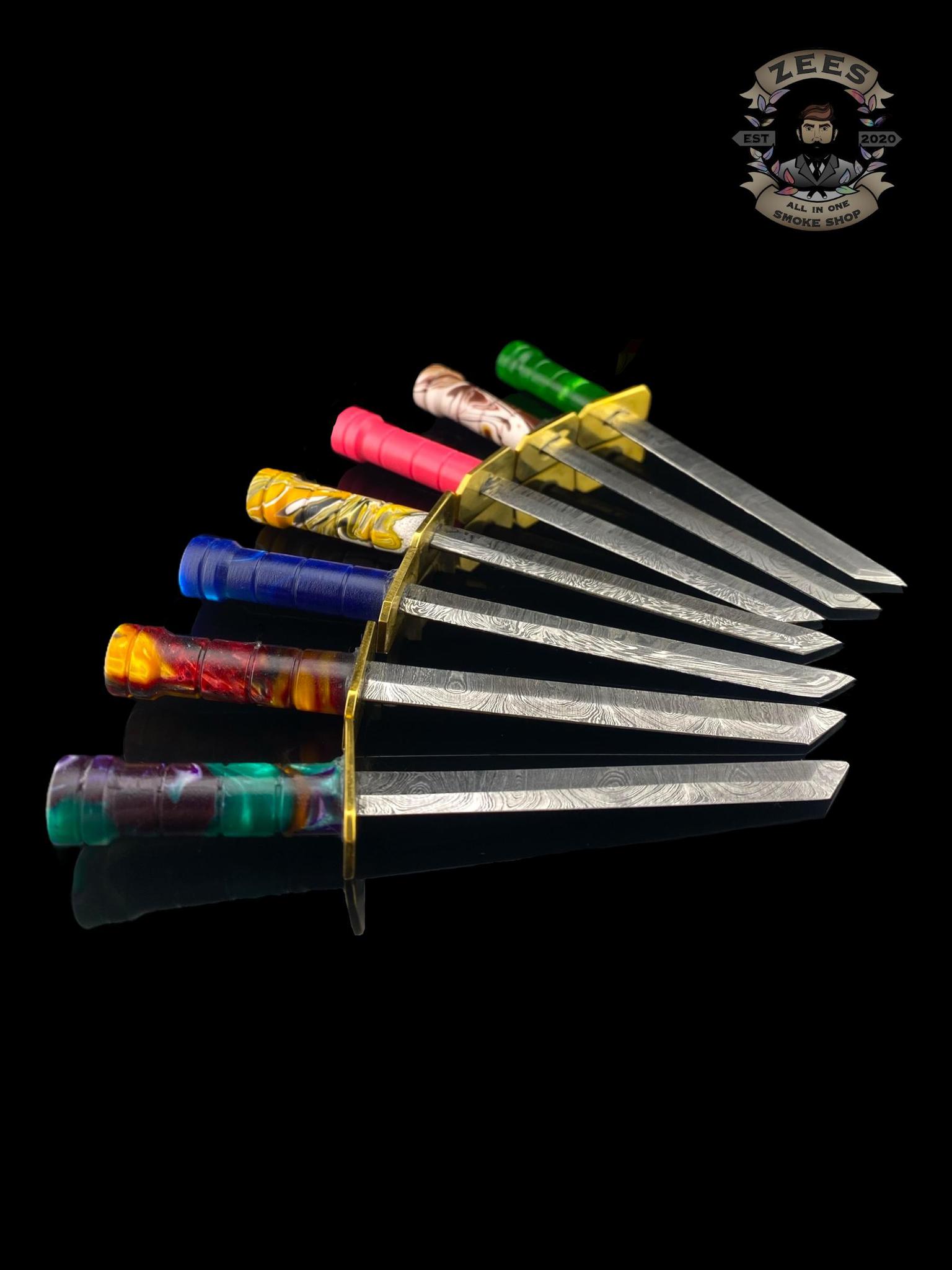 DAMASCUS HK KNIVES: DAMASCUS CHOKUTO SWORD DABBER RESIN MIX