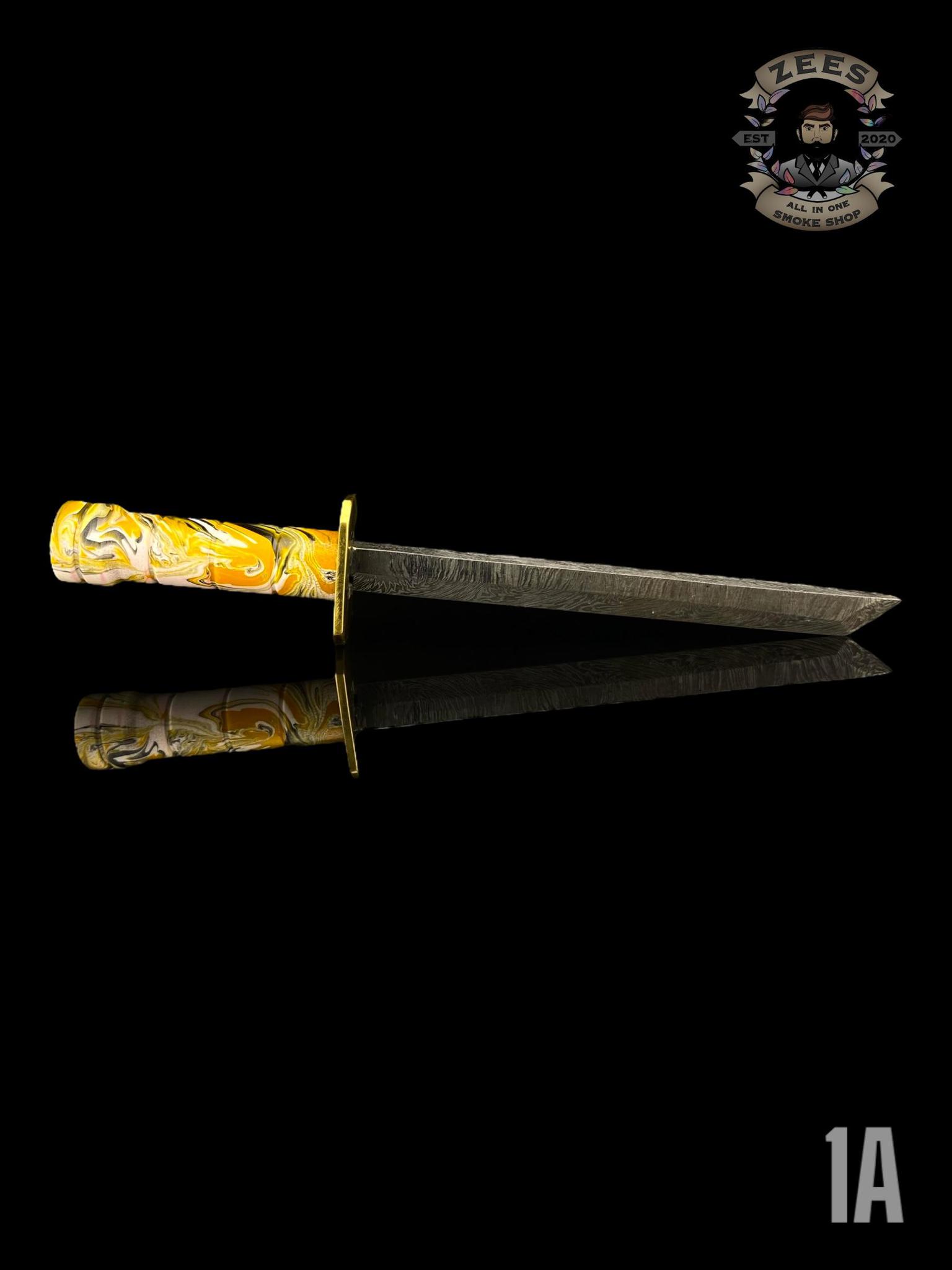 DAMASCUS HK KNIVES: DAMASCUS CHOKUTO SWORD DABBER RESIN MIX - Image 2