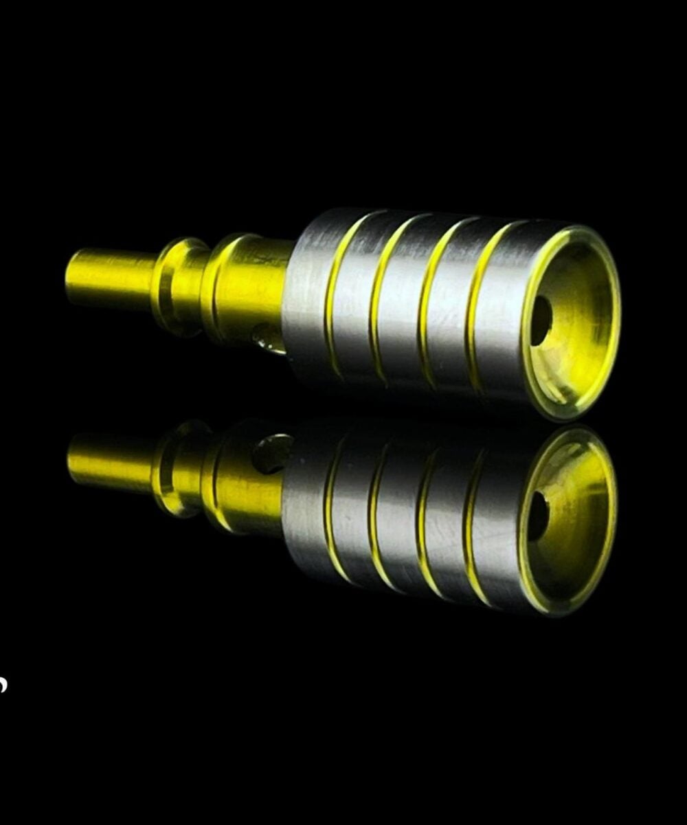 WYM DESIGNS: THE PISTON 3DXL PEAK PRO JOYSTICK CAP - #6 GOLD X STEEL