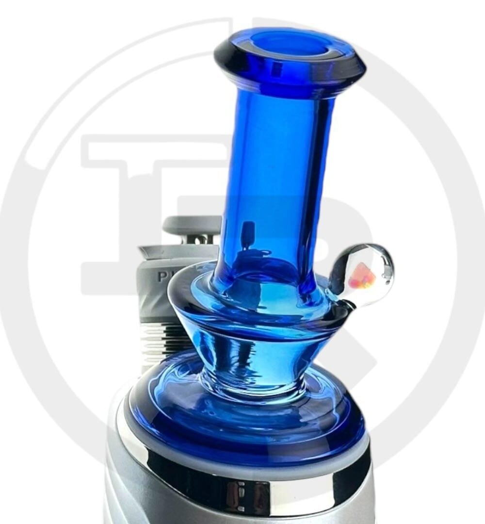 IRIDESCENT GLASS: HOURGLASS DRY TOP PUFFCO PEAK ATTACHMENT - FULL STORM BLUE