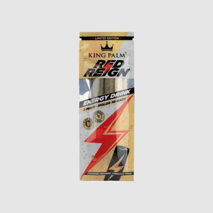 KING PALM: RED REIGN ENERGY DRINK  2PK MINI ROLLS