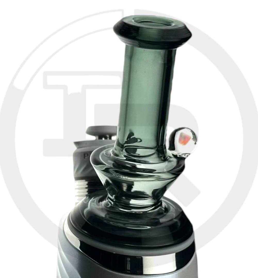 IRIDESCENT GLASS: HOURGLASS DRY TOP PUFFCO PEAK ATTACHMENT - FULL TEAL BLACK