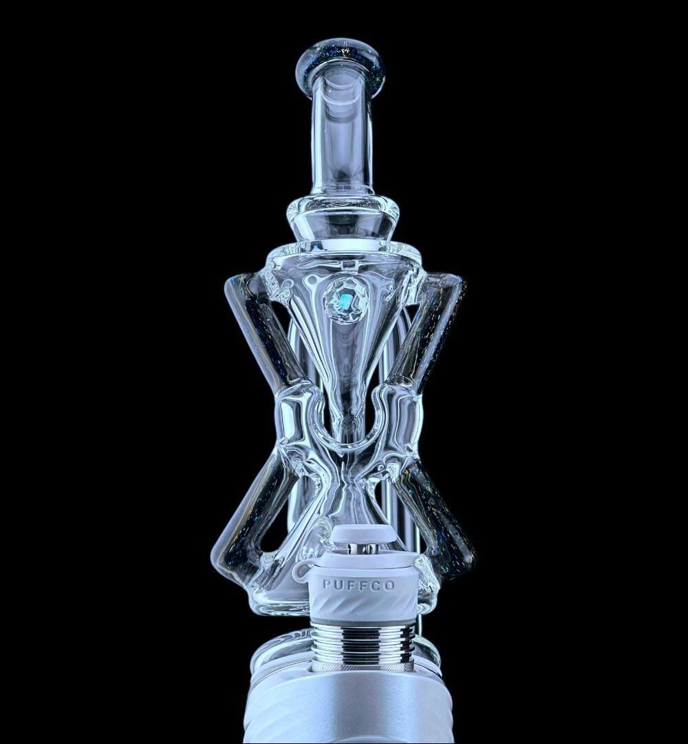 IRIDESCENT GLASS X ION GLASS: LE SUPERIOR XCR PUFFCO PEAK ATTACHMENT - LE FACETED RAINBOW DICHRO