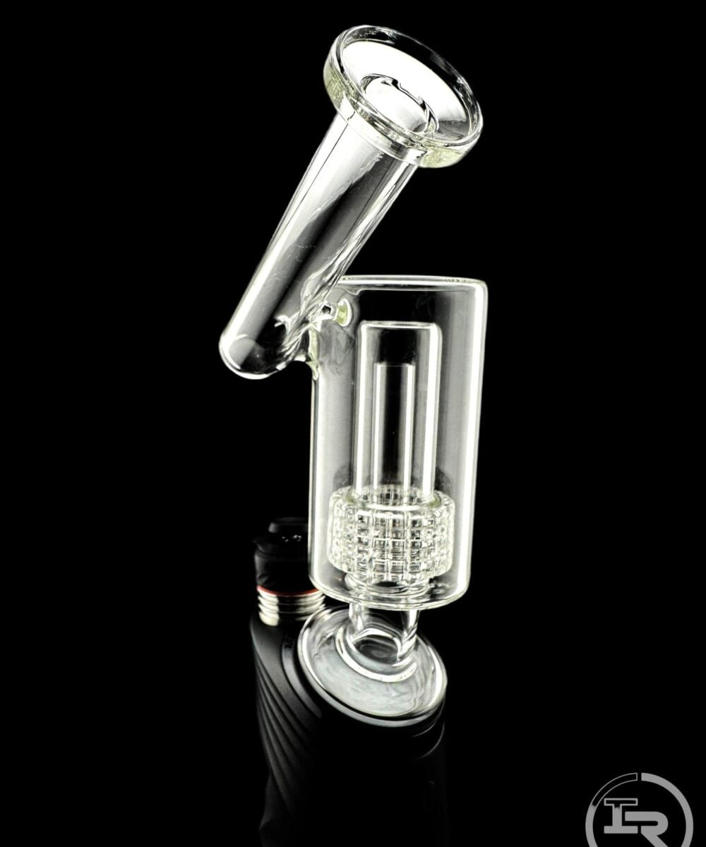 IRIDESCENT GLASS: ECO SIDECAR PUFFCO PEAK ATTACHMENT - CLEAR WITH OPAL PUFFCO TOP