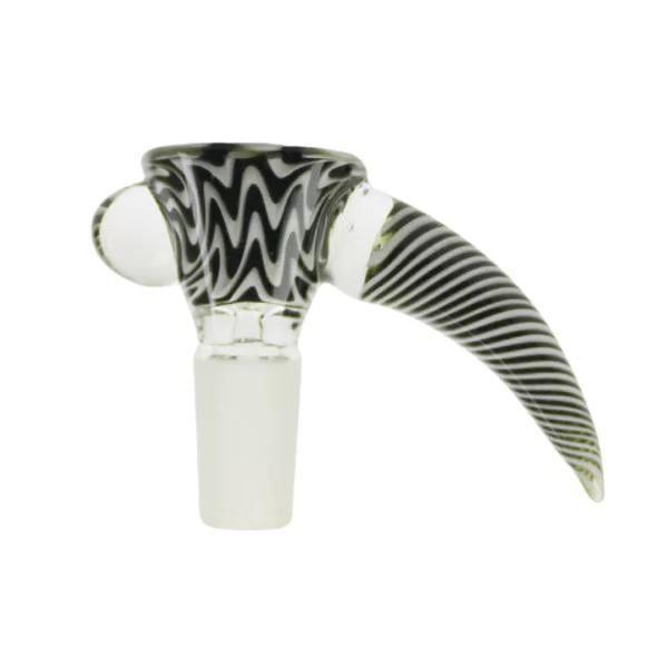 ROOTS GLASS: WIG WAG HORN BOWL/FLOWER SLIDE W/ WART - Image 3