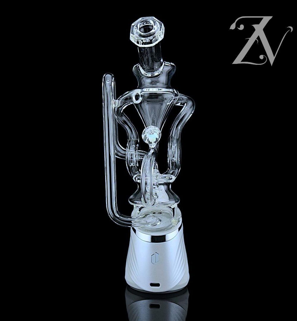 Alternative view of OTW GLASS: CLEAR FACETED PUFFCO PEAK ATTACHMENT