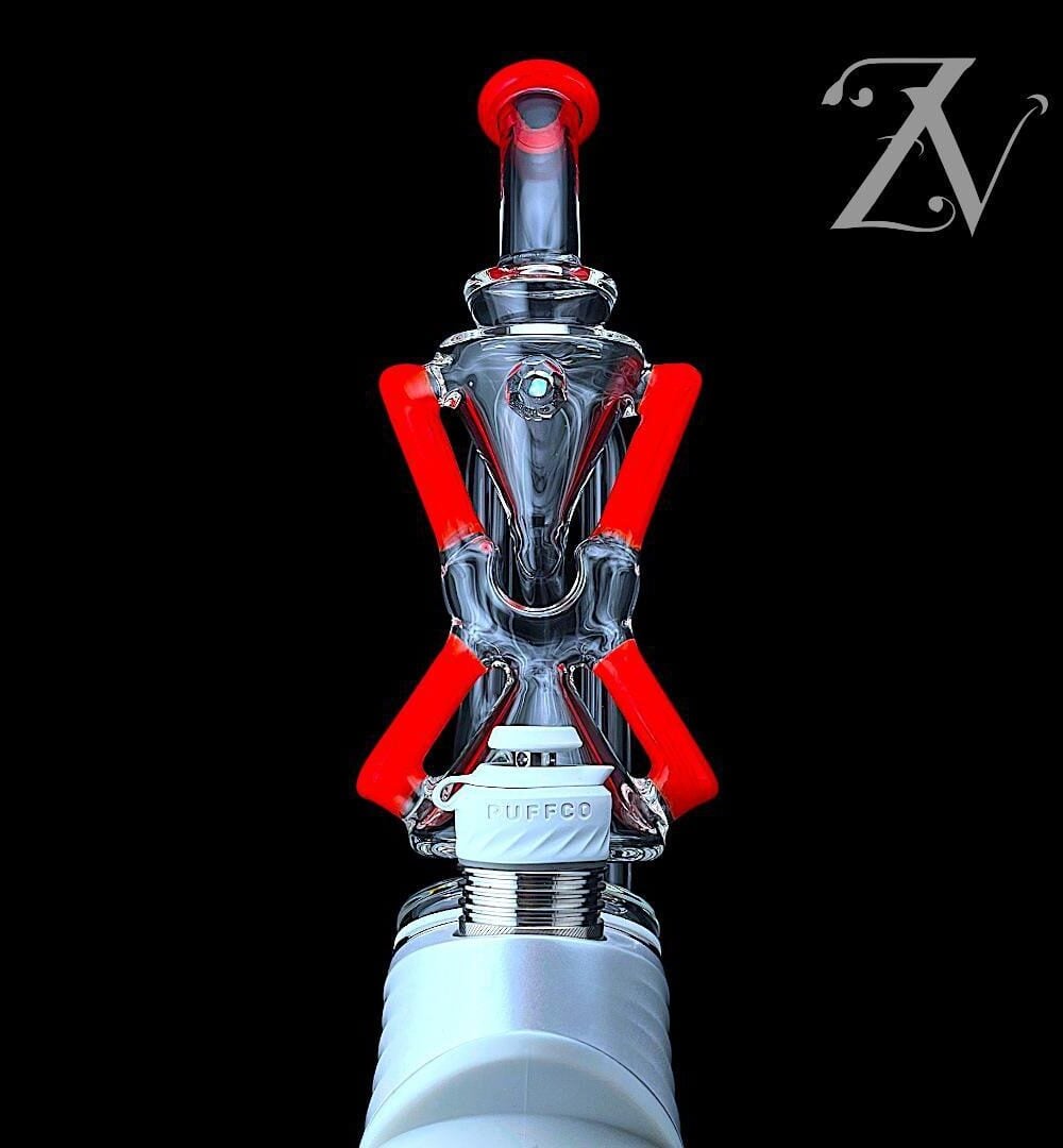 IRIDESCENT GLASS: SUPERIOR ECO XCR PUFFCO PEAK ATTACHMENT - APPLE RED