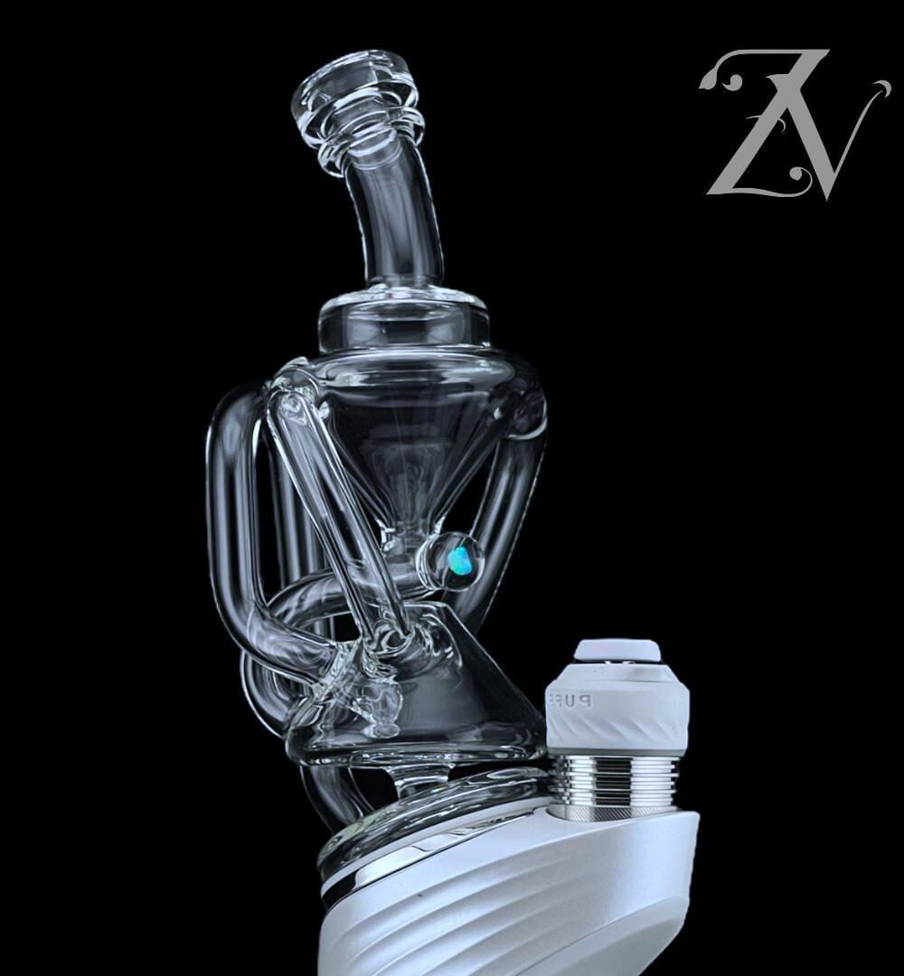 Alternative view of IRIDESCENT GLASS: HOURGLASS RECYCLER PUFFCO PEAK ATTACHMENT