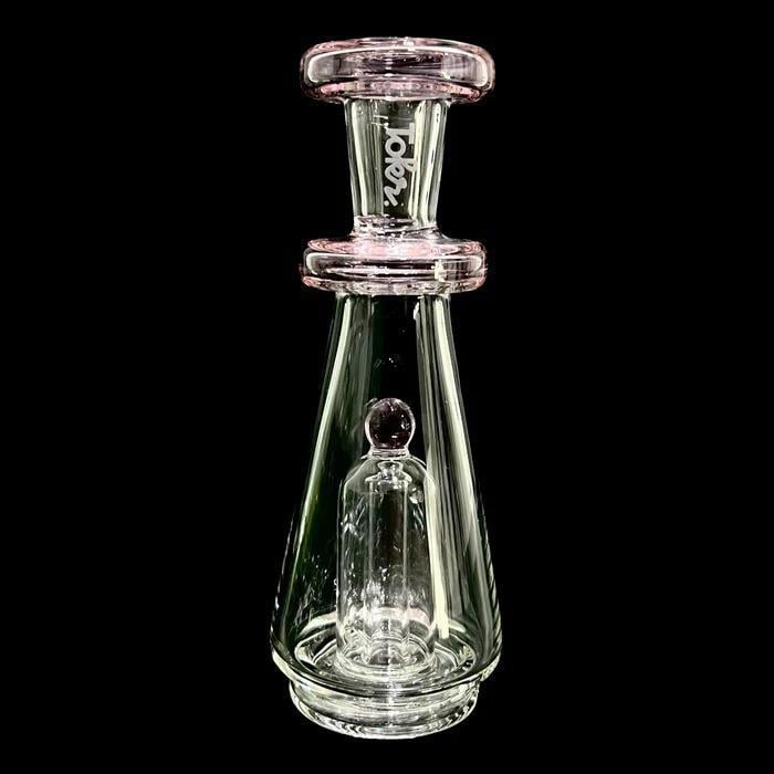 TOKR GLASS: TRIPLE ACCENT CONE PUFFCO PEAK ATTACHMENT - TRANSPARENT PINK