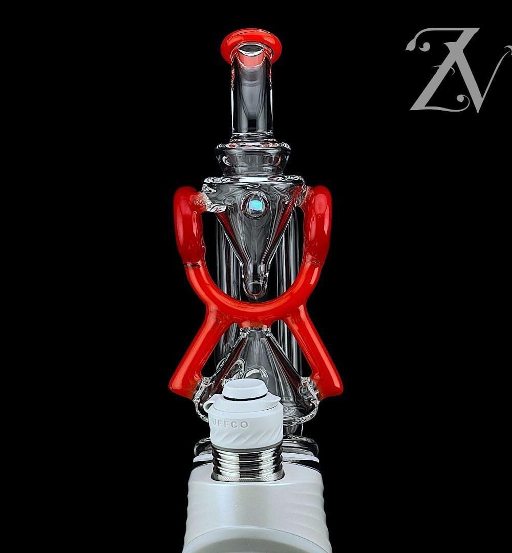 IRIDESCENT GLASS: SUPERIOR ECO DONUT PUFFCO PEAK ATTACHMENT - APPLE RED