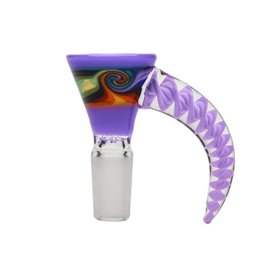 ROOTS GLASS: 14MM WIG WAG 4 HOLE HORN BOWL/FLOWER SLIDE - Image 3