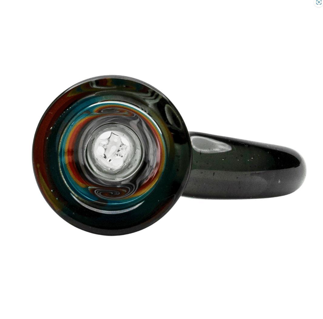 ROOTS GLASS: 14MM WIG WAG 4 HOLE HORN BOWL/FLOWER SLIDE - Image 2