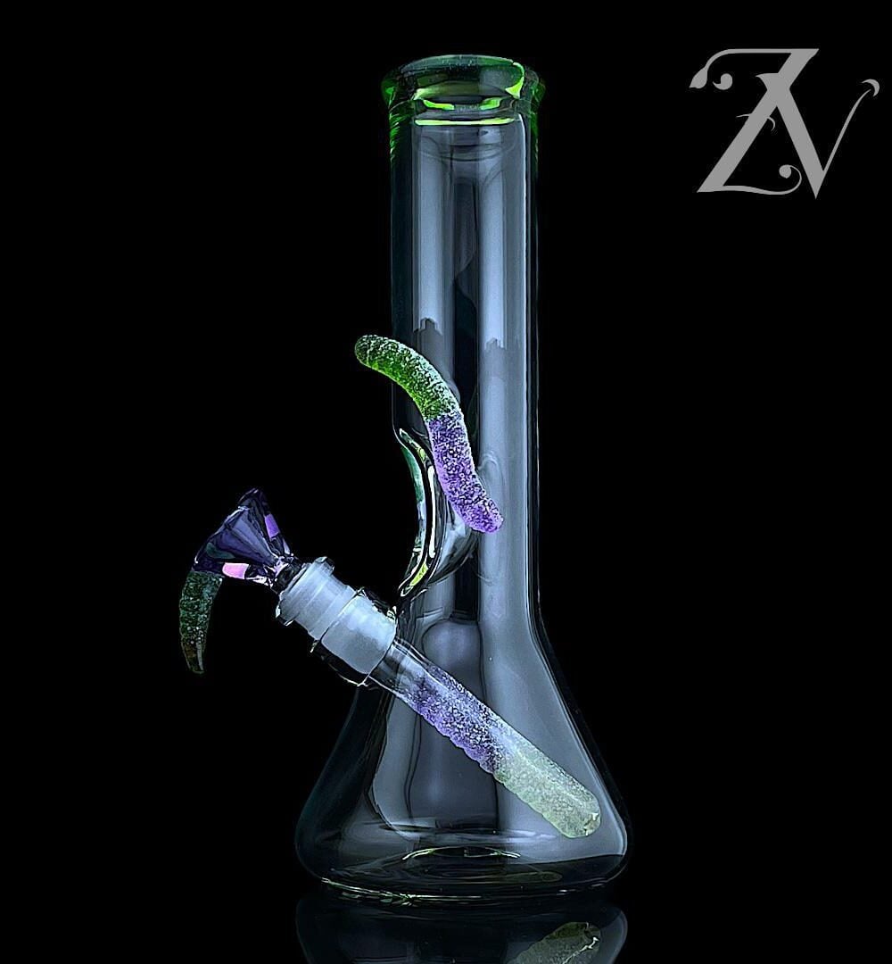 EMPERIAL GLASS: 11" CANDY TUBE CRIPPPY X PURPLE LOLLIPOP