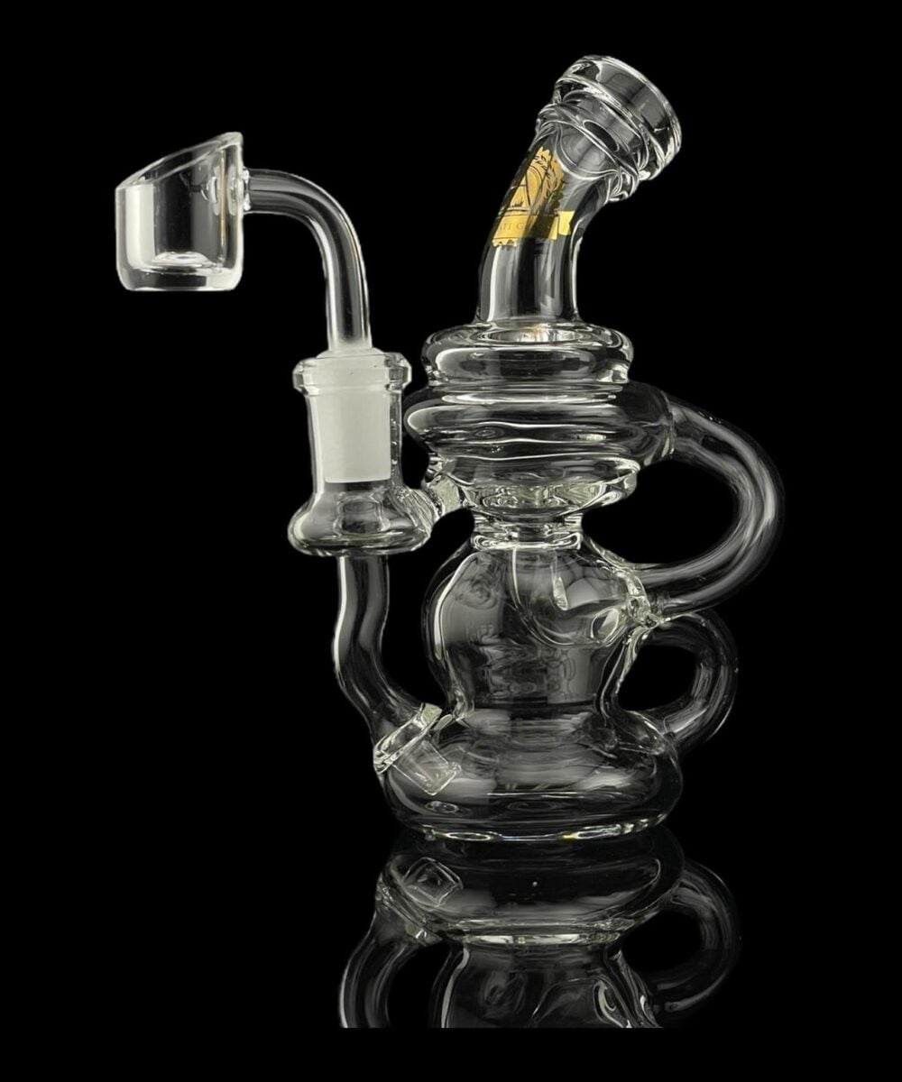 ILLUMINATI GLASS: 4" MINI KLEIN RECYCLER - CLEAR