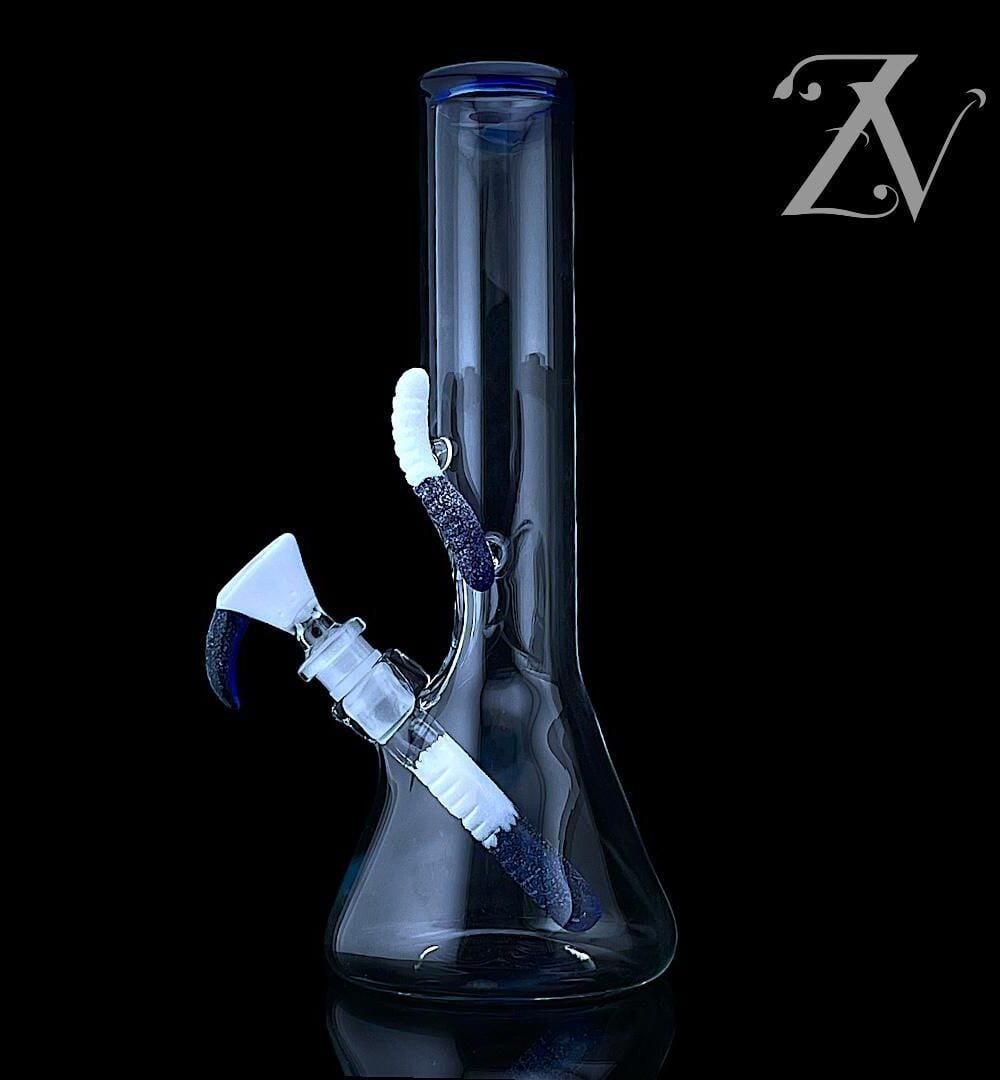 EMPERIAL GLASS: 11" CANDY TUBE BLUE DREAM X JADE WHITE