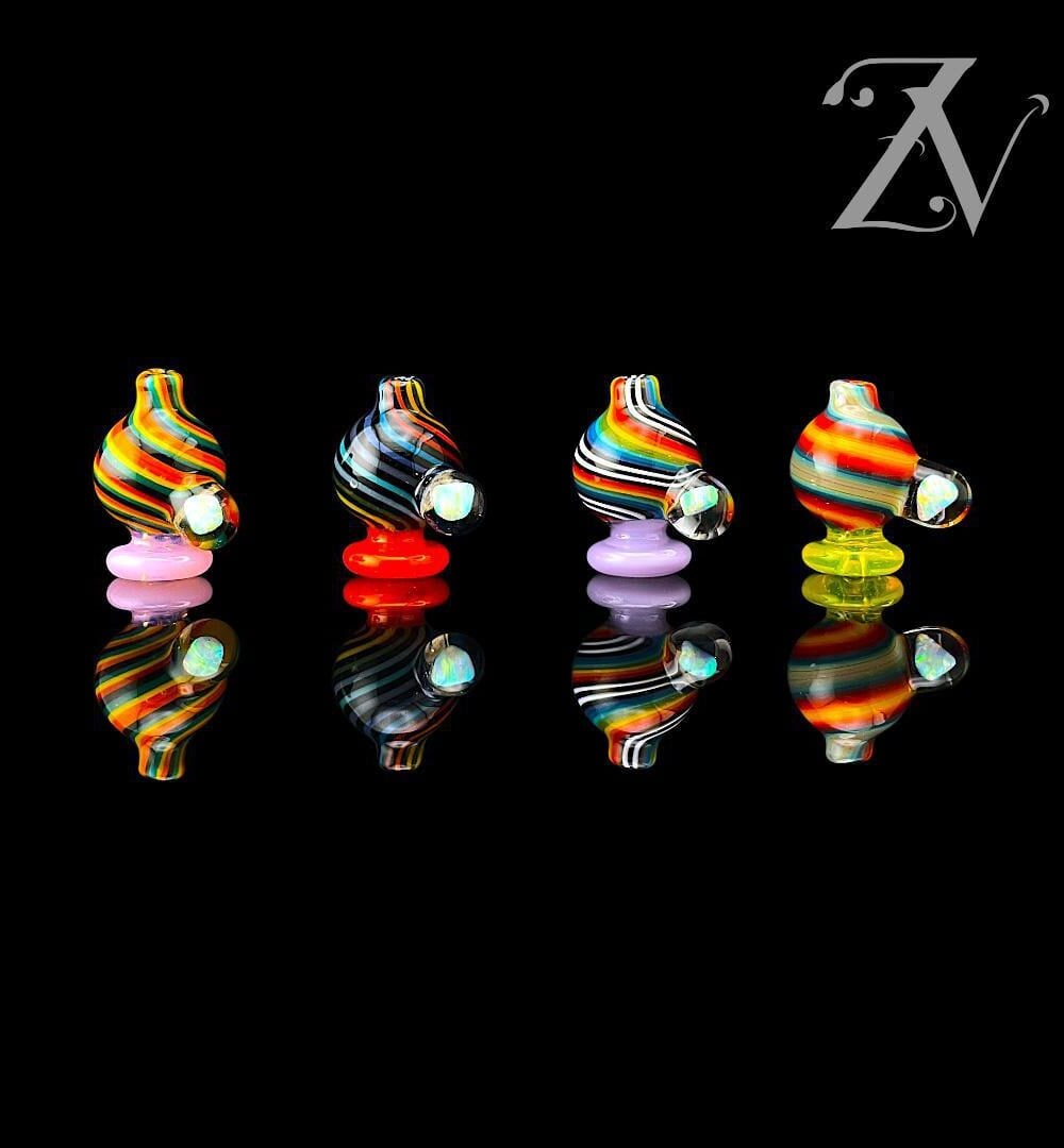 IRIDESCENT GLASS: ENCASED OPAL WIG WAG PUFFCO/CARTA BUBBLE CAP