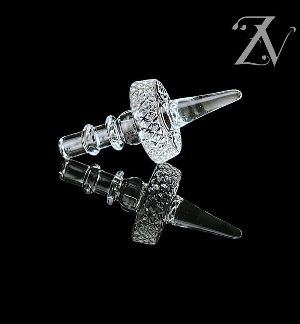 JUICY BONES: CLEAR SPIKE PUFFCO PEAK PRO 3DXL JOYSTICK CAP - CLEAR TEXTURED SPIKE