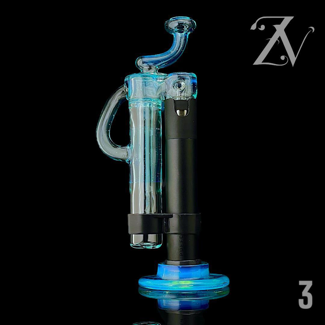 LENNON GLASS: FULL COLOR PWHIPPLER PIVOT MOUTHPIECE AND RECYCLER