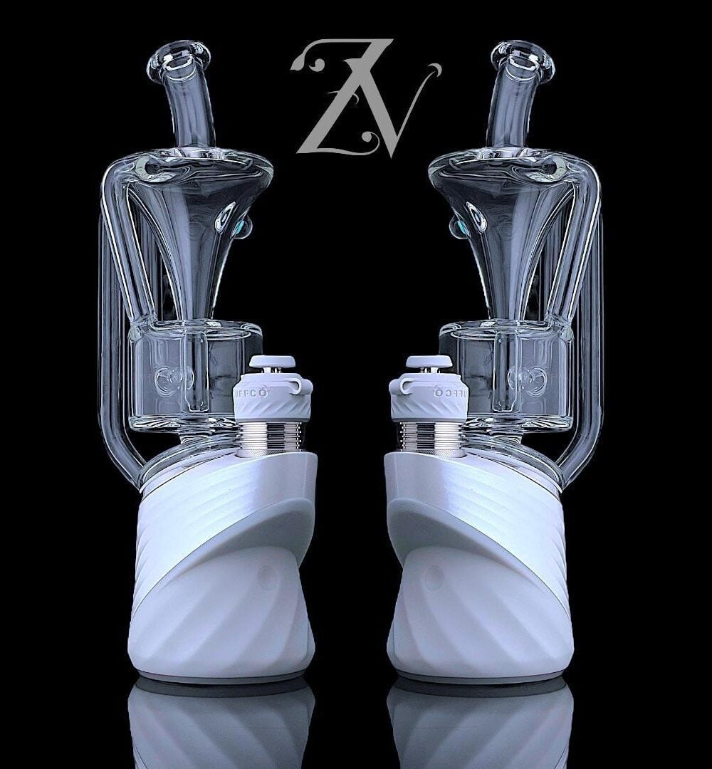 IRIDESCENT GLASS: SINGLE FUNNEL PUFFCO PEAK ATTACHMENT - CLEAR SINGLE FUNNEL