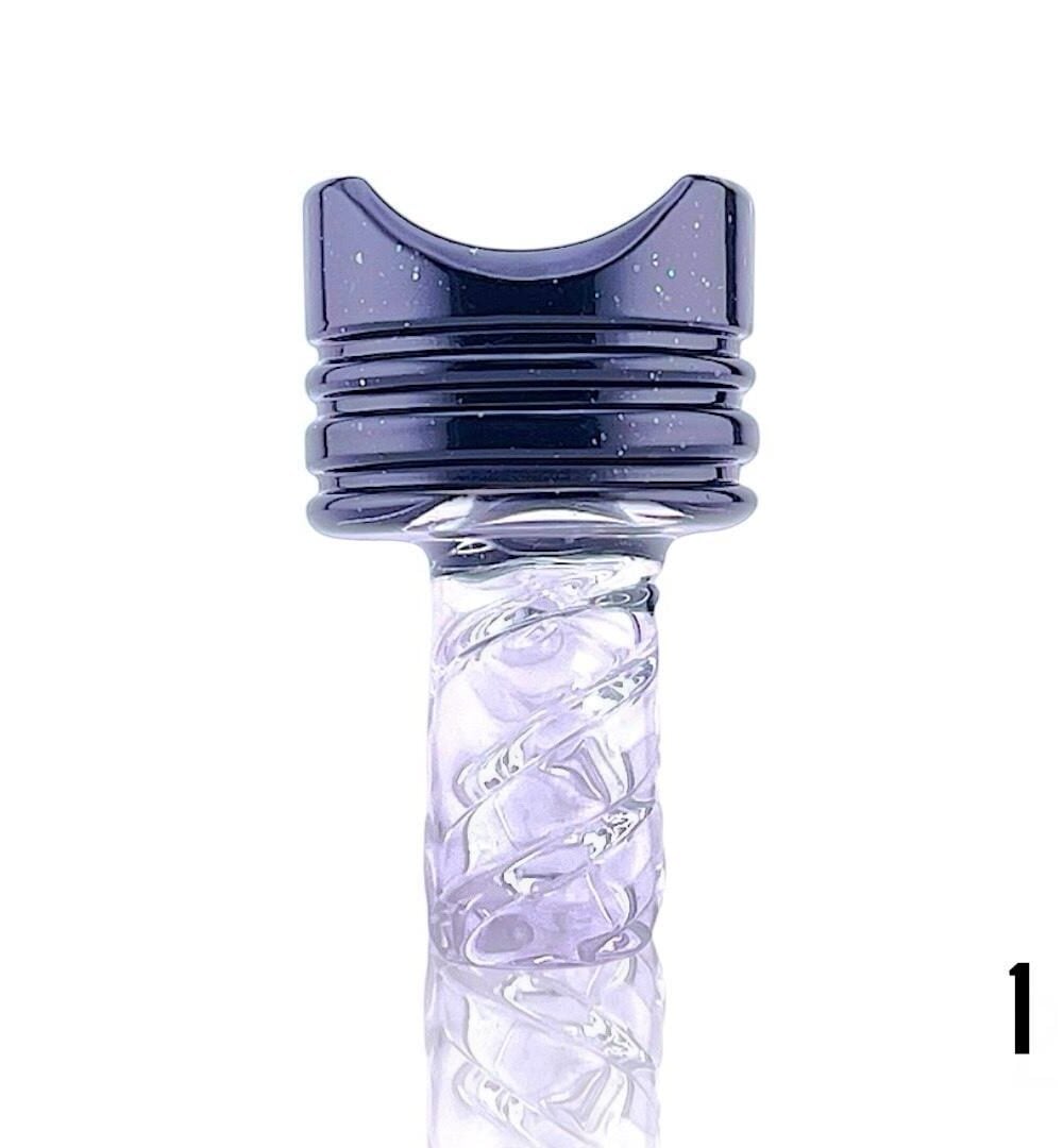 Alternative view of NIB GLASS: CROAPL/DICHRO PISTON DR DABBER SWITCH 2 SPINNER CAP
