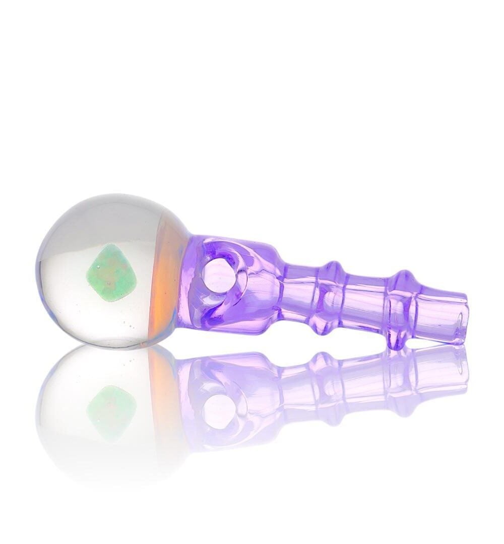 IRIDESCENT GLASS: SPHERE OPAL PUFFCO PEAK PRO 3DXL JOYSTICK CAP - #1 - MOONSTONE X PURPLE RAIN