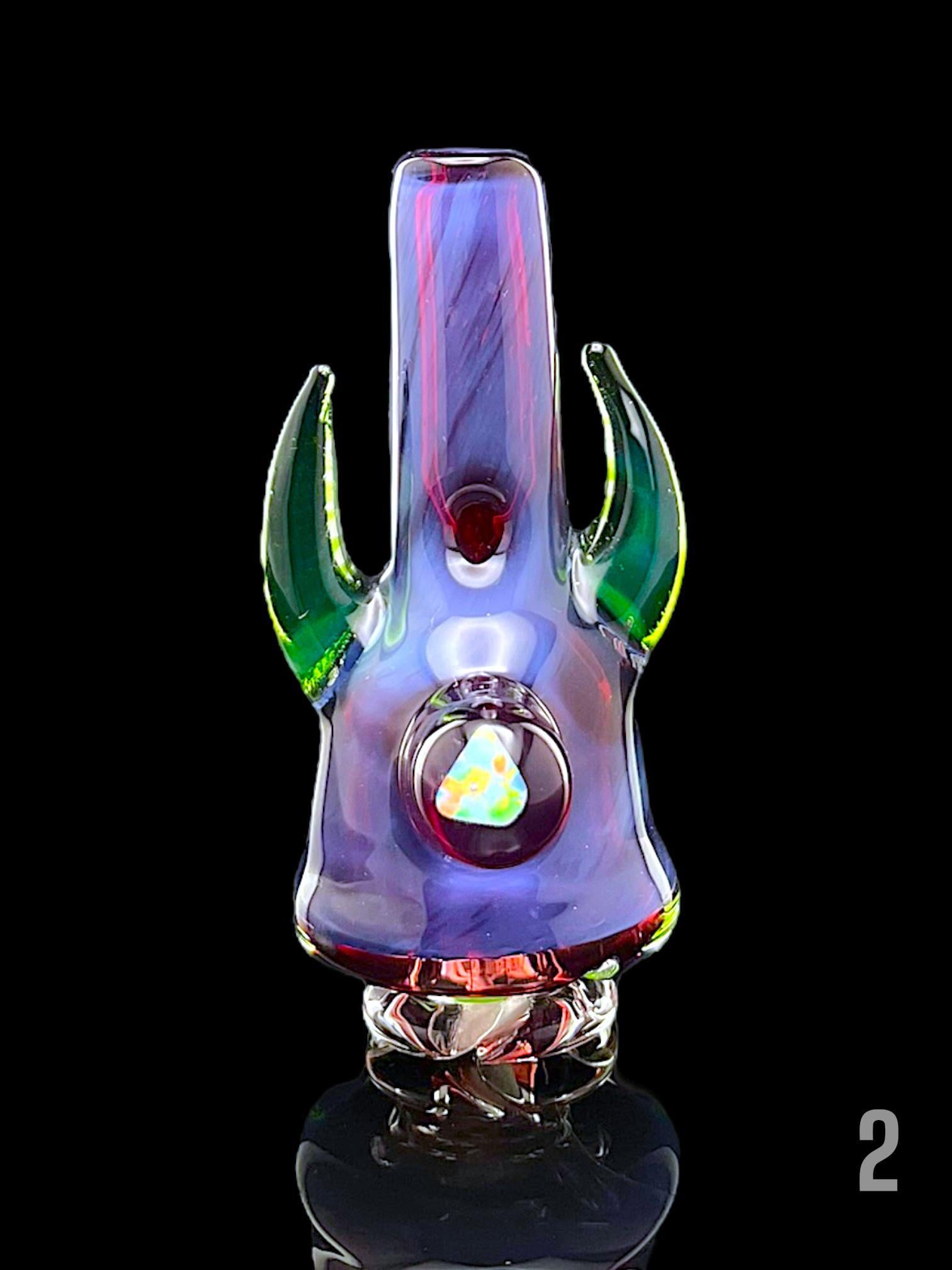 MAGIZLE GLASS: FULL COLOR DOUBLE HORN PIVOT MOUTHPIECE - Image 3