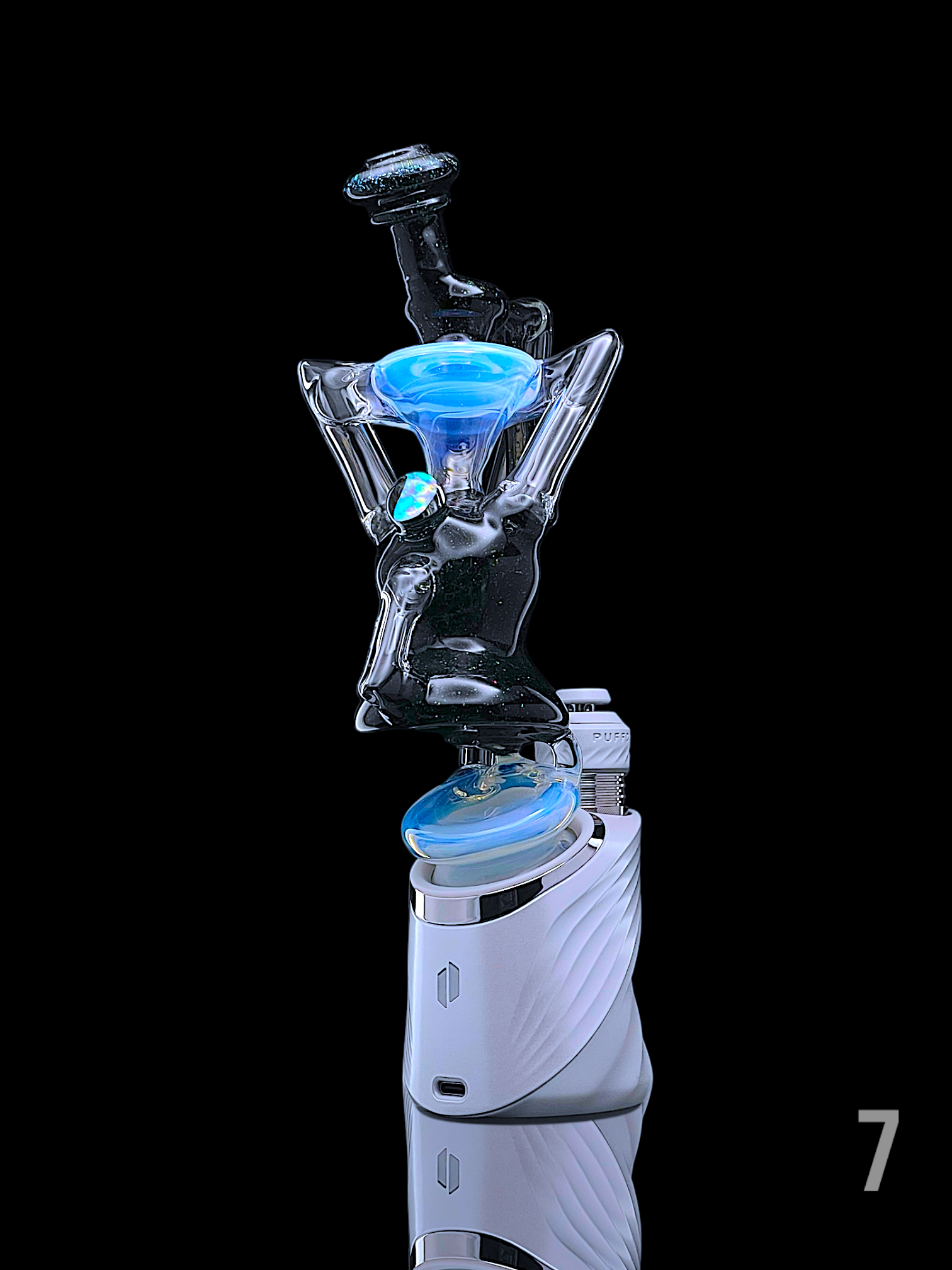 JF GLASS: HEADY WISHBONE RECYCLER PUFFCO PEAK ATTACHMENT - Image 10