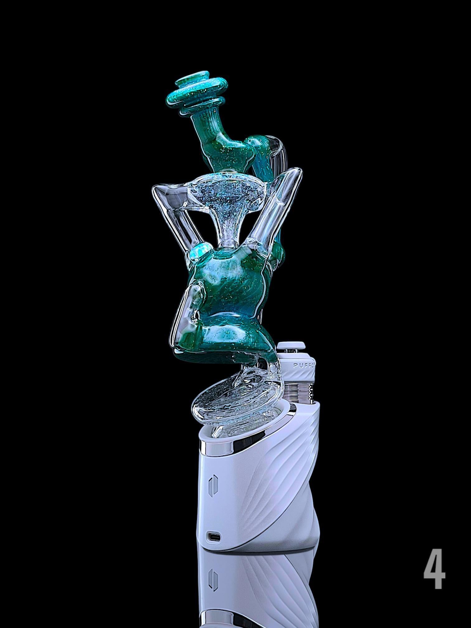 JF GLASS: HEADY WISHBONE RECYCLER PUFFCO PEAK ATTACHMENT - Image 4
