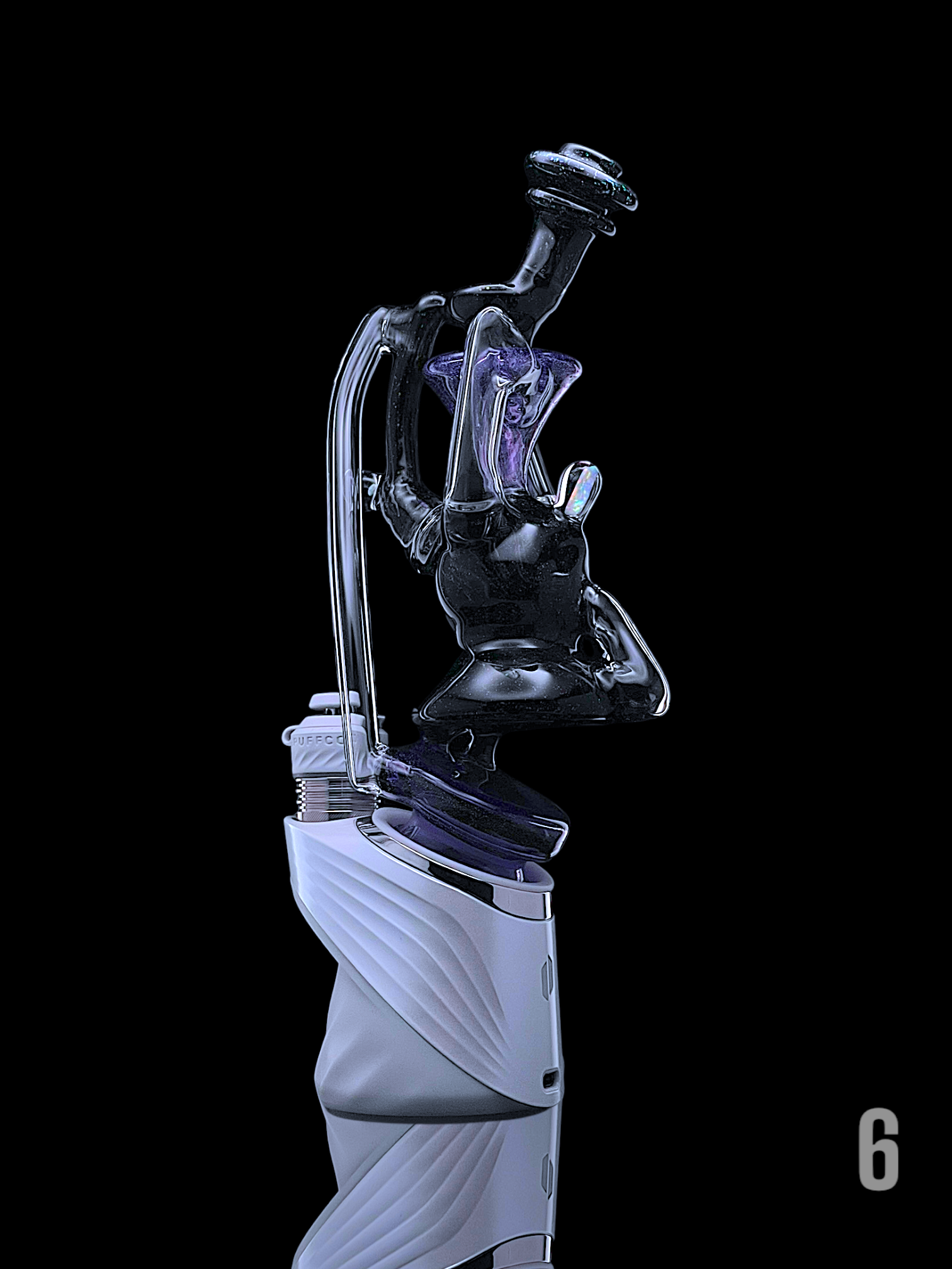JF GLASS: HEADY WISHBONE RECYCLER PUFFCO PEAK ATTACHMENT - Image 9