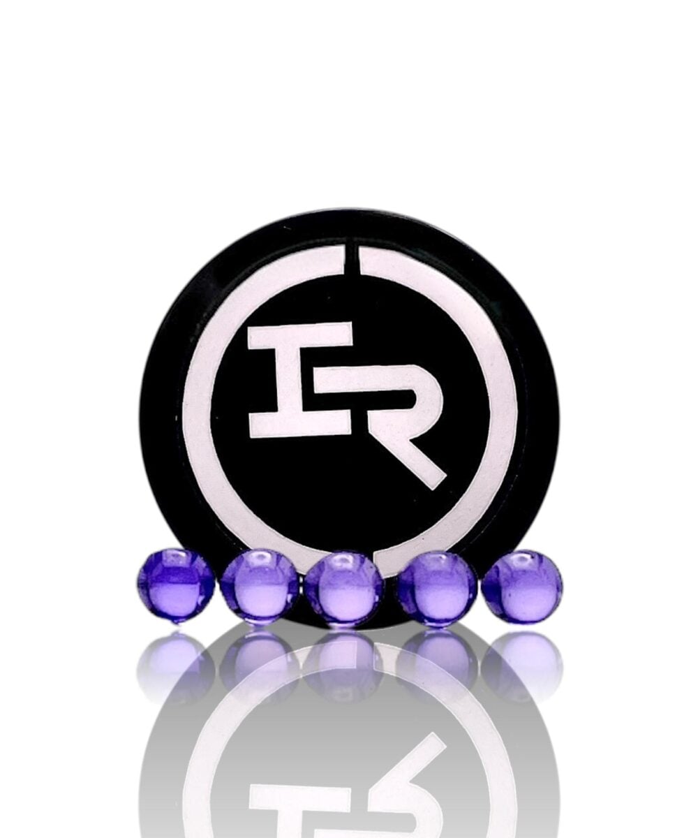IRIDESCENT GLASS: 4MM SAPPHIRE PEARLS 5PK ASSORTED WITH FREE JAR