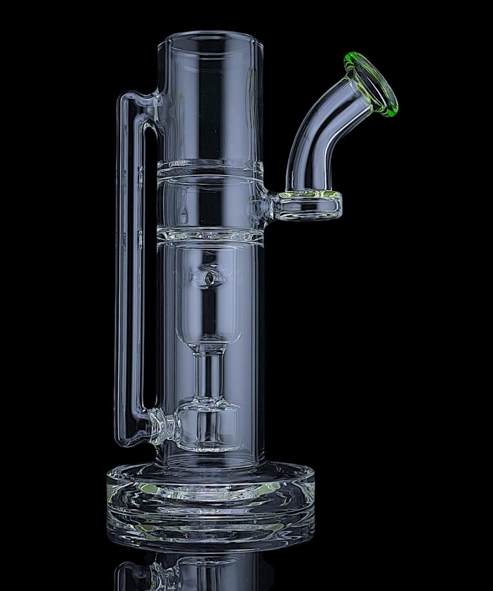IRIDESCENT GLASS: INCYCLER BUBBLER PUFFCO PROXY ATTACHMENT - LIME GREEN